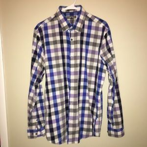 🔥SALE🔥Express plaid collared shirt. sz L 16-16.5